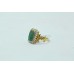 18Kt Yellow Gold Ring Natural Carved Emerald Stones Diamond Size 13